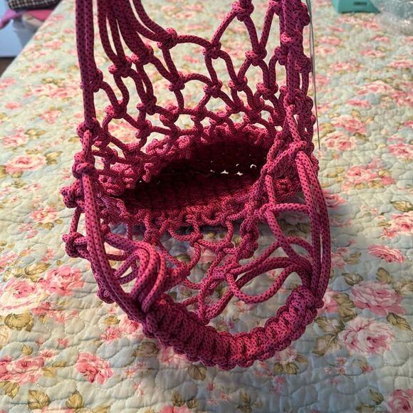 NWT French Connection *Chic* Jasmine *Neon Pink* Braided Tote - Picture 6 of 7